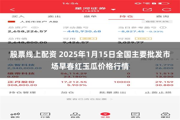 股票线上配资 2025年1月15日全国主要批发市场早春红玉瓜价格行情