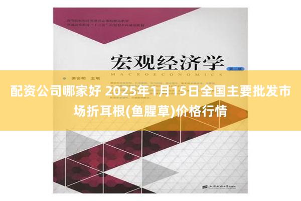 配资公司哪家好 2025年1月15日全国主要批发市场折耳根(鱼腥草)价格行情